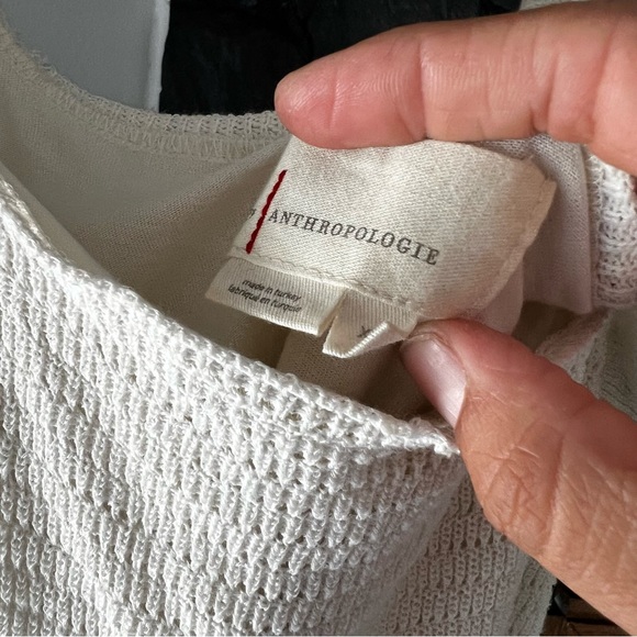 Anthropologie Ruffled Pointelle
Mini Dress Size XL Ivory - Picture 6 of 7